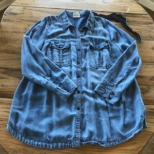 Maternity chambray top